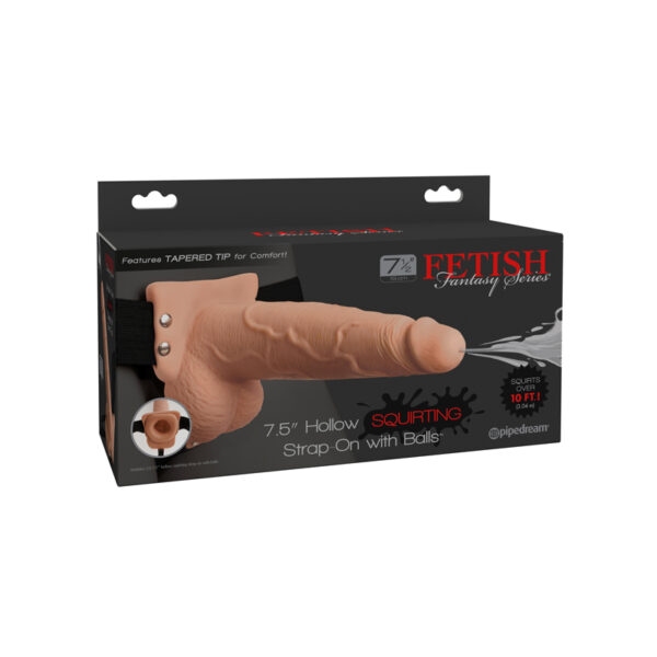 FF 7.5in Hollow Squirt Strap-On Balls Fl