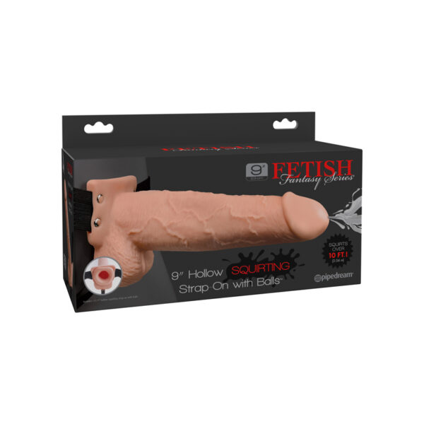 FF 9in Hollow Squirt Strap-On Balls Fl