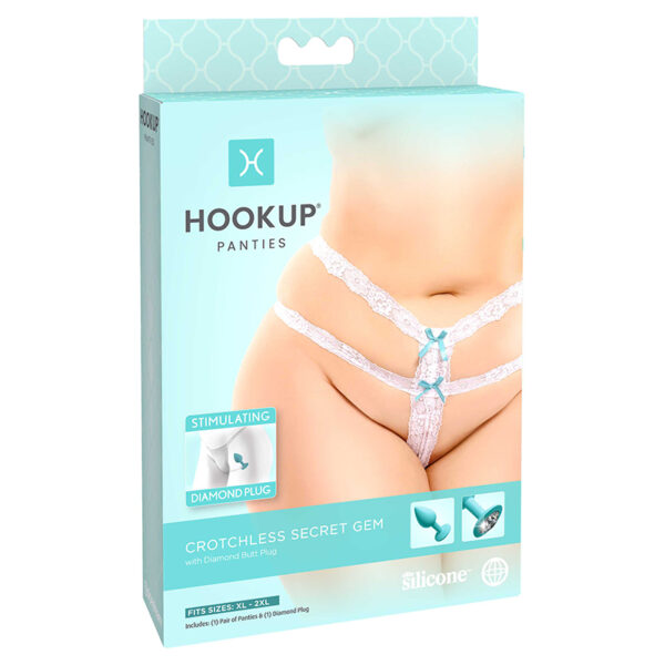 Hookup Crotchless Secret Gem Wh XL-XXL