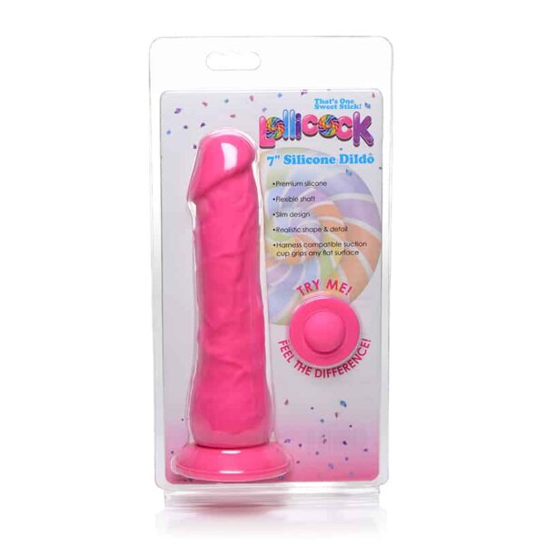 Lollicock Sili Dildo W/O Balls 7in Cherr