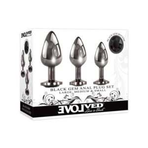 Evolved Black Gem Anal Plug Set 3pc