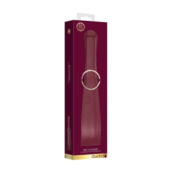 Ouch Halo Belt Flogger Burgundy