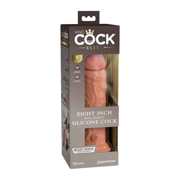 King Cock Elite Sili Dual Density 8in Ta