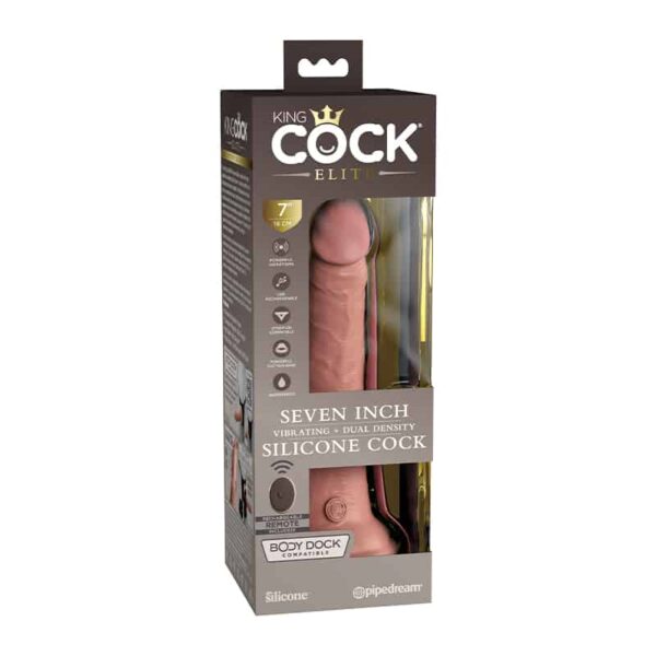 King Cock Elite Vib Sil D.Den w/RC 7in L
