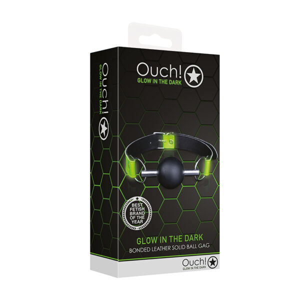 Ouch GITD Solid Ball Gag Neon Green