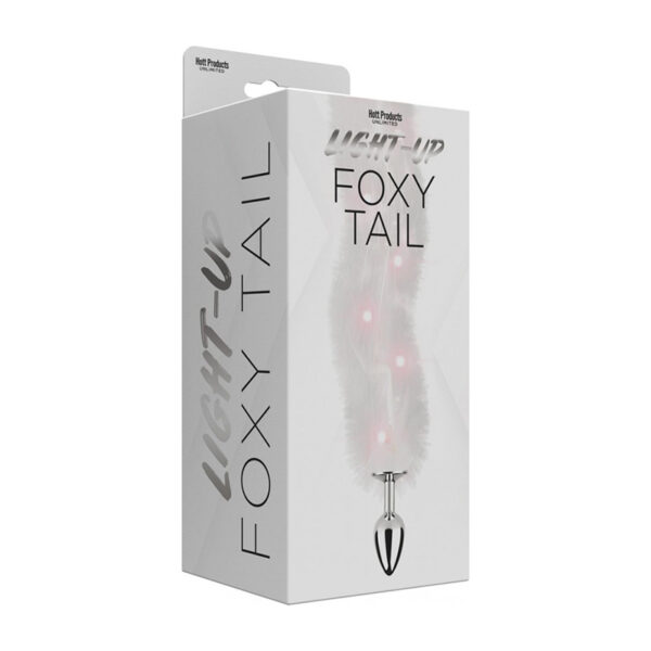 Foxy Tail Light Up Faux Fur Butt Plug Wh