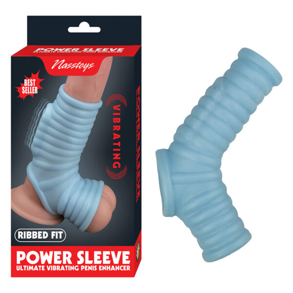 Vibrating Power Sleeve Ribbed Fit Blue