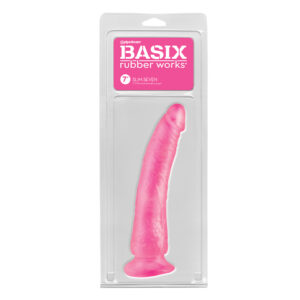 PD Basix Slim 7in Dildo w/Suction Pink