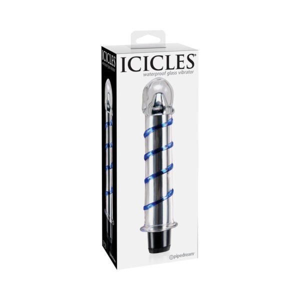 Icicles #20 Vibr 7.5in GlassDildo BluClr