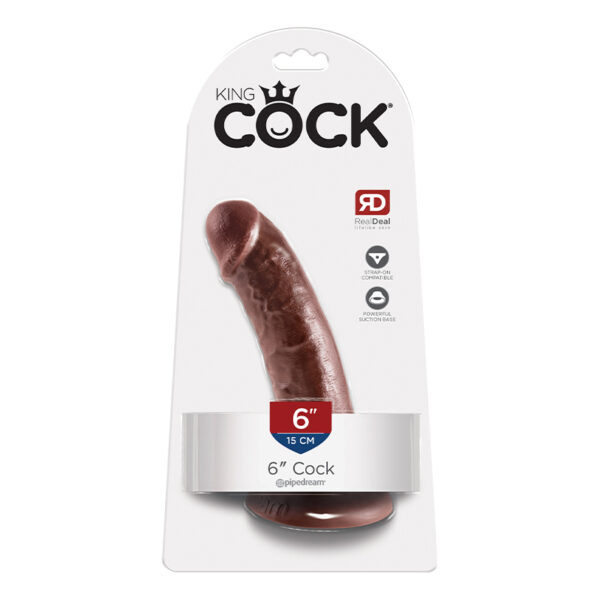 King Cock 6in Cock w/ Suction Cup Brown