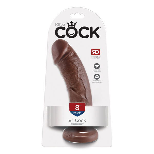 King Cock 8in Cock w/ Suction Cup Brown