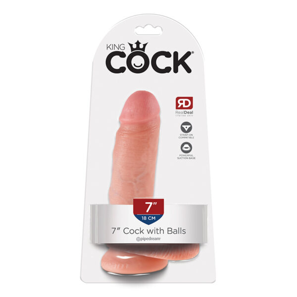 King Cock 7in Cock w/ Balls Beige
