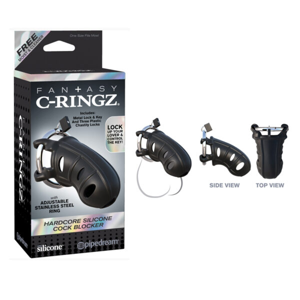 FCR Hardcore Silicone Cock Blocker Black