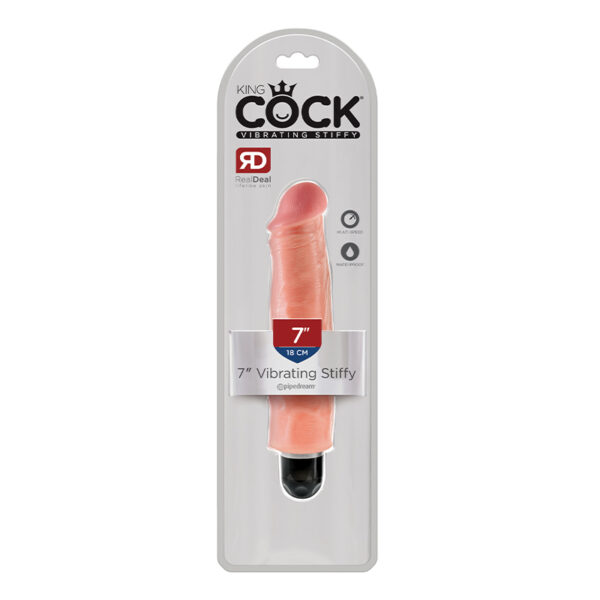 King Cock 7in Vibrating Stiffy Beige