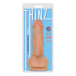 Thinz 6in Slim Dildo w/Balls Beige