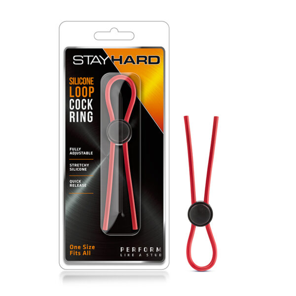 Stay Hard Silicone Loop Cockring Red